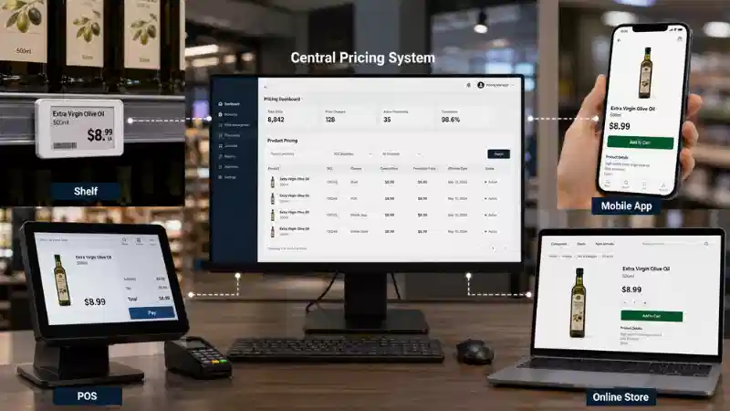 “Omnichannel” bahasynyň yzygiderliligi: Tekst, POS, programma we onlaýn bahalary nädip sinhronlamaly